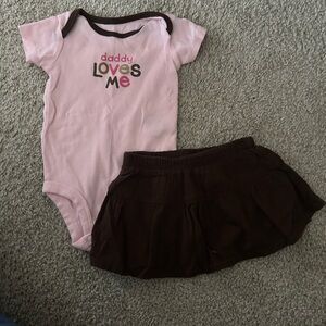 Carters 3 Month Daddy Loves Me Skirt Outfit